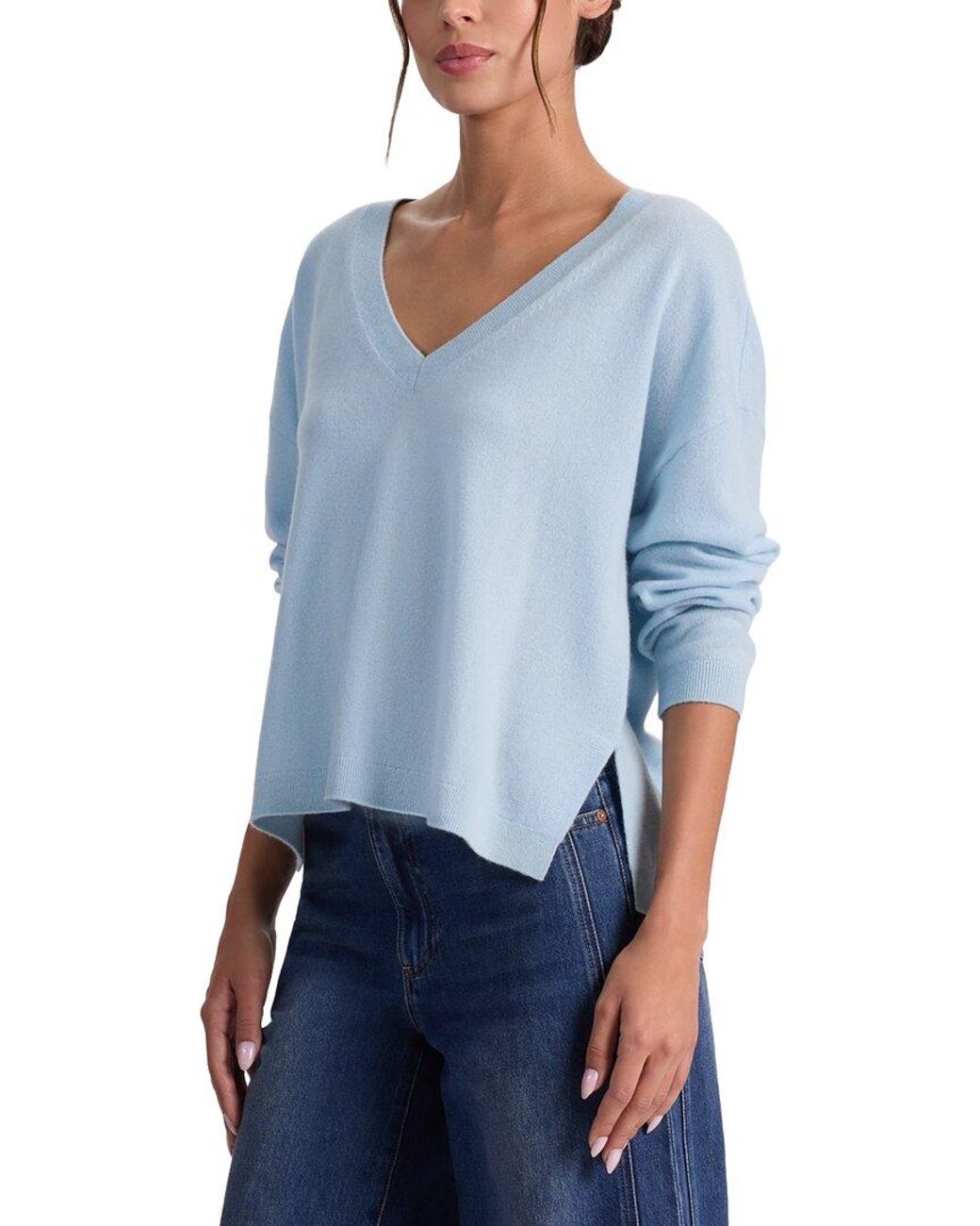Alice + Olivia Blue Williams Cashmere-Blend Pullover