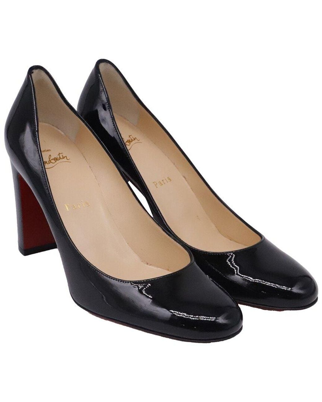 Christian Louboutin Black Patent Leather Lady Gena 85 Pump (Authentic Pre- Loved)