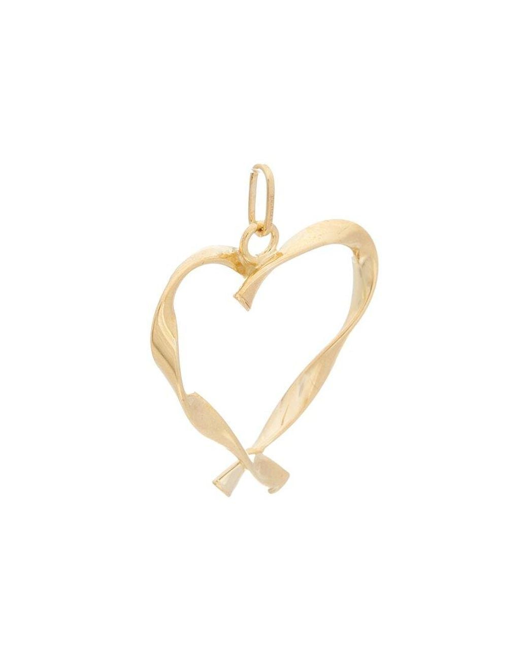 Italian Gold Metallic 10K Rose Twisted Flat Heart Pendant