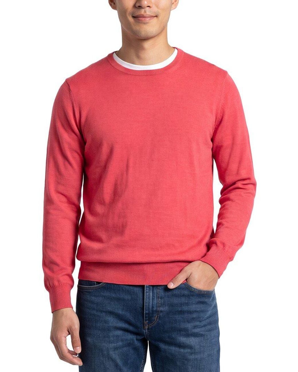 Gran Sasso Red Wool Crewneck Sweater for men