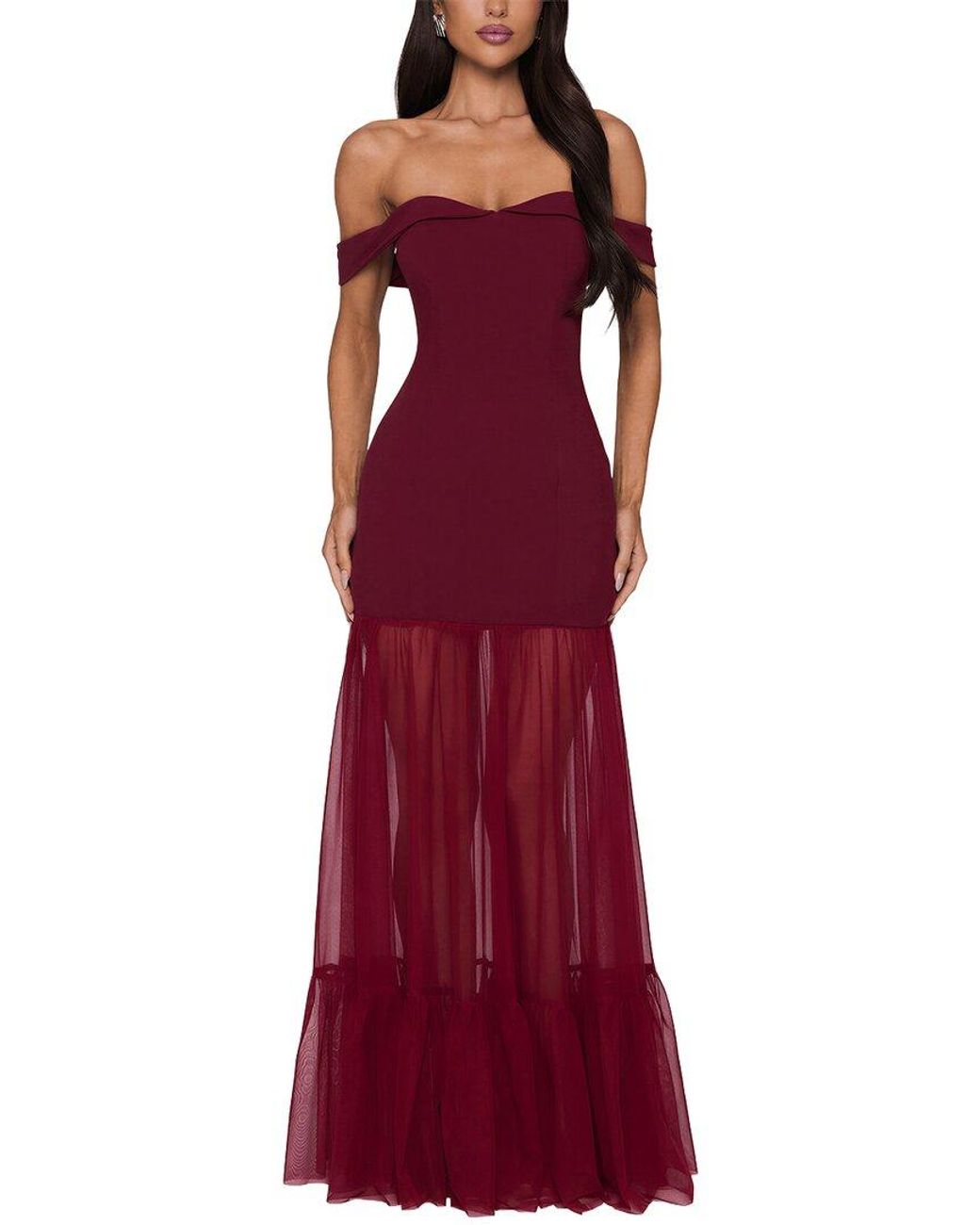 Dilireba Red Off-The-Shoulder Maxi Dress