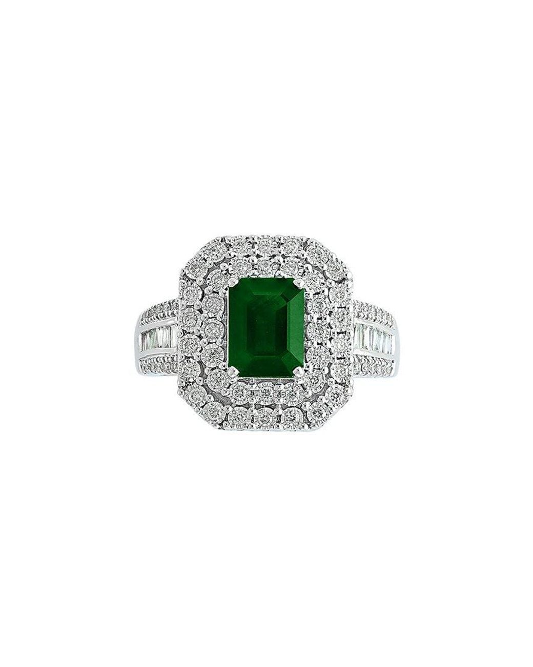 Effy Fine Jewelry Green 14K 1.91 Ct. Tw. Diamond & Emerald Ring