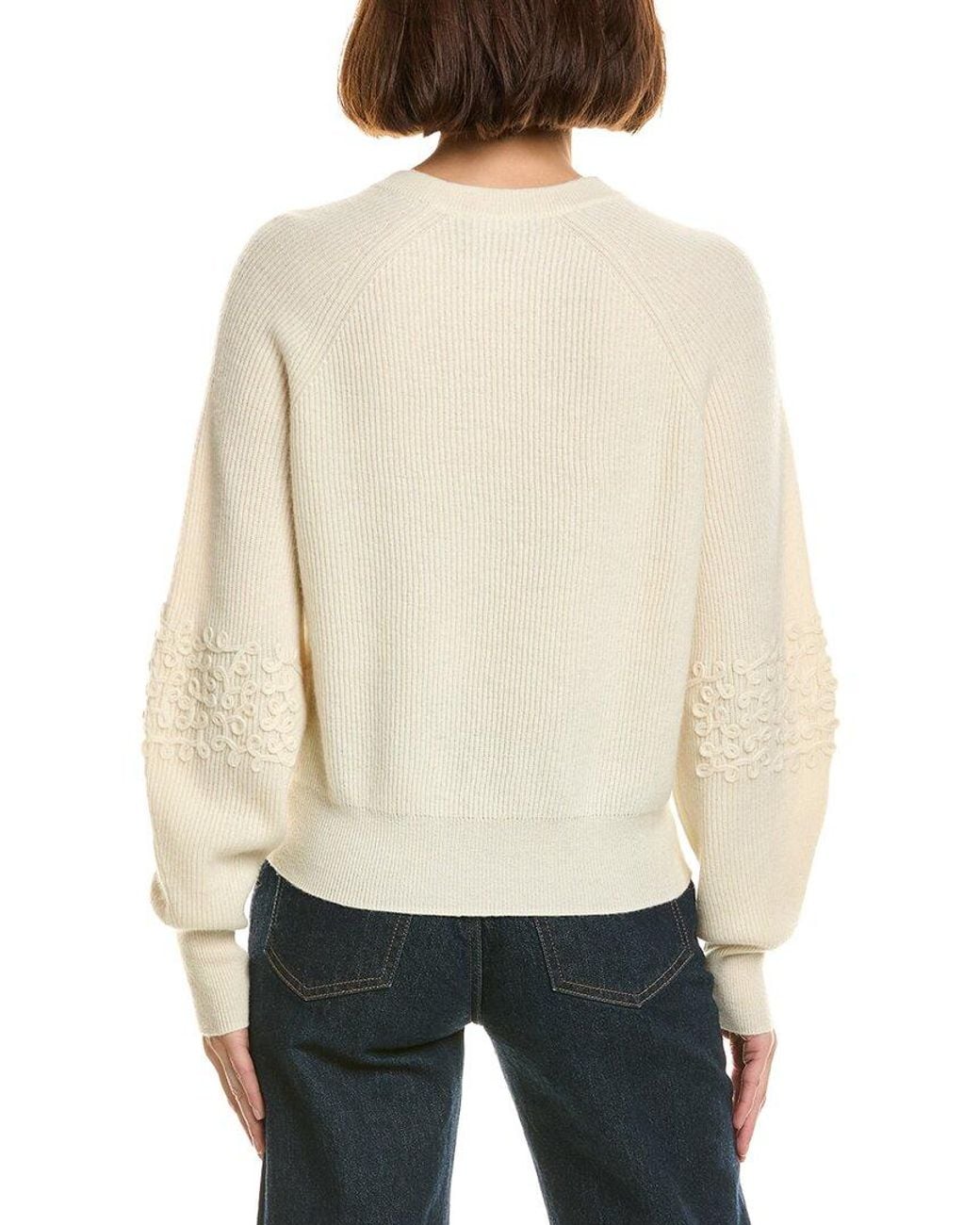 InCashmere Natural Mock Neck Wool & Cashmere-Blend Pullover