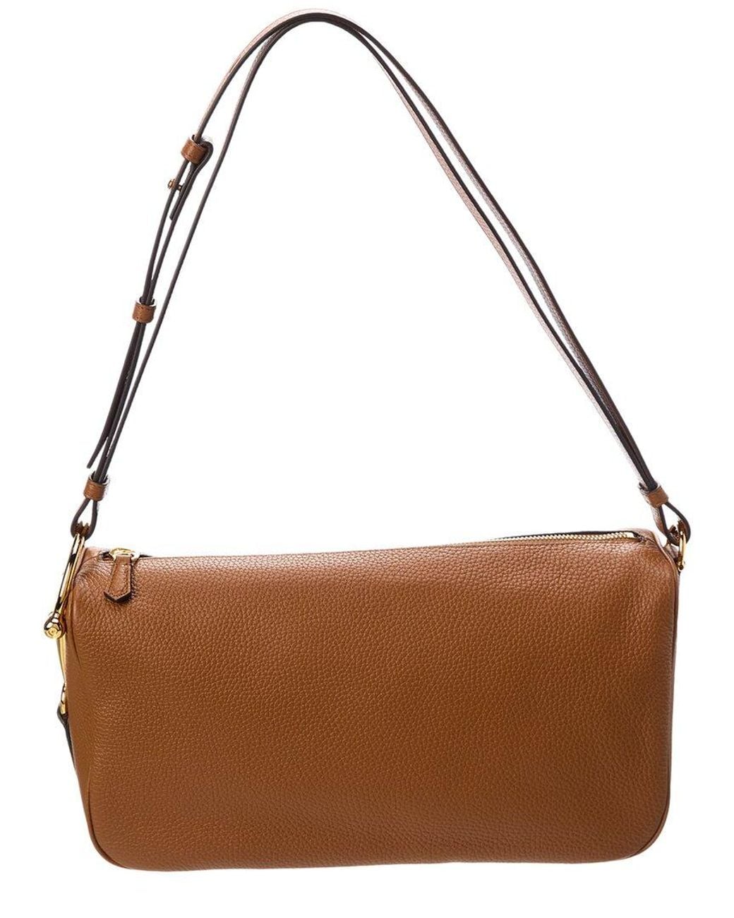 Gucci Brown Half Horsebit Medium Leather Shoulder Bag