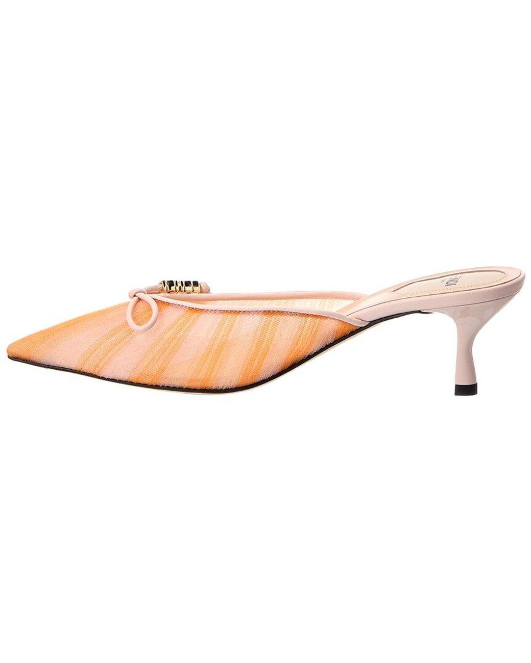 Fendi Pink Colibri Lite Mesh & Leather Mule