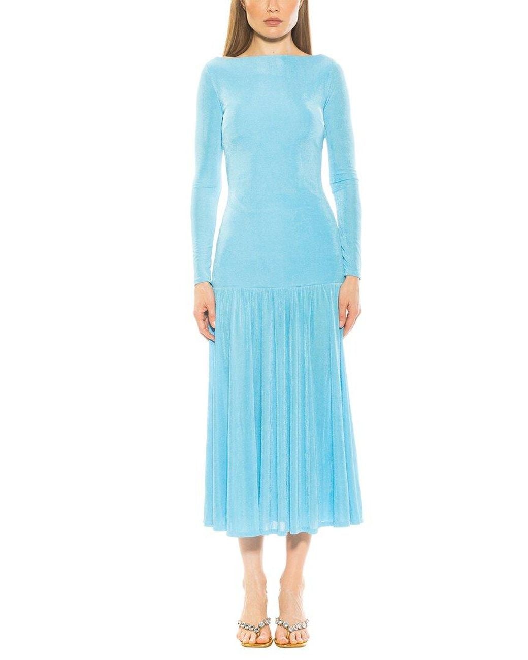 Alexia Admor Blue Khaite Drop Waist Maxi Dress
