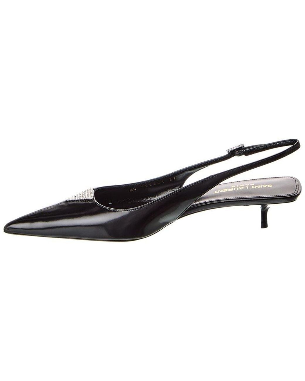 Saint Laurent Metallic Cherish 30 Leather Slingback Pump