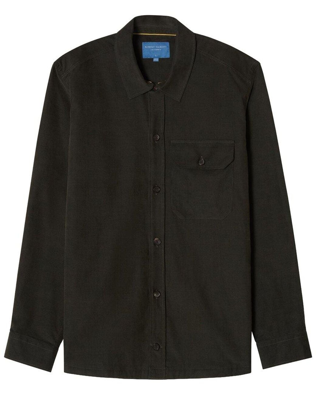 Robert Talbott Black Burton Pinwale Corduroy Shirt Jacket for men