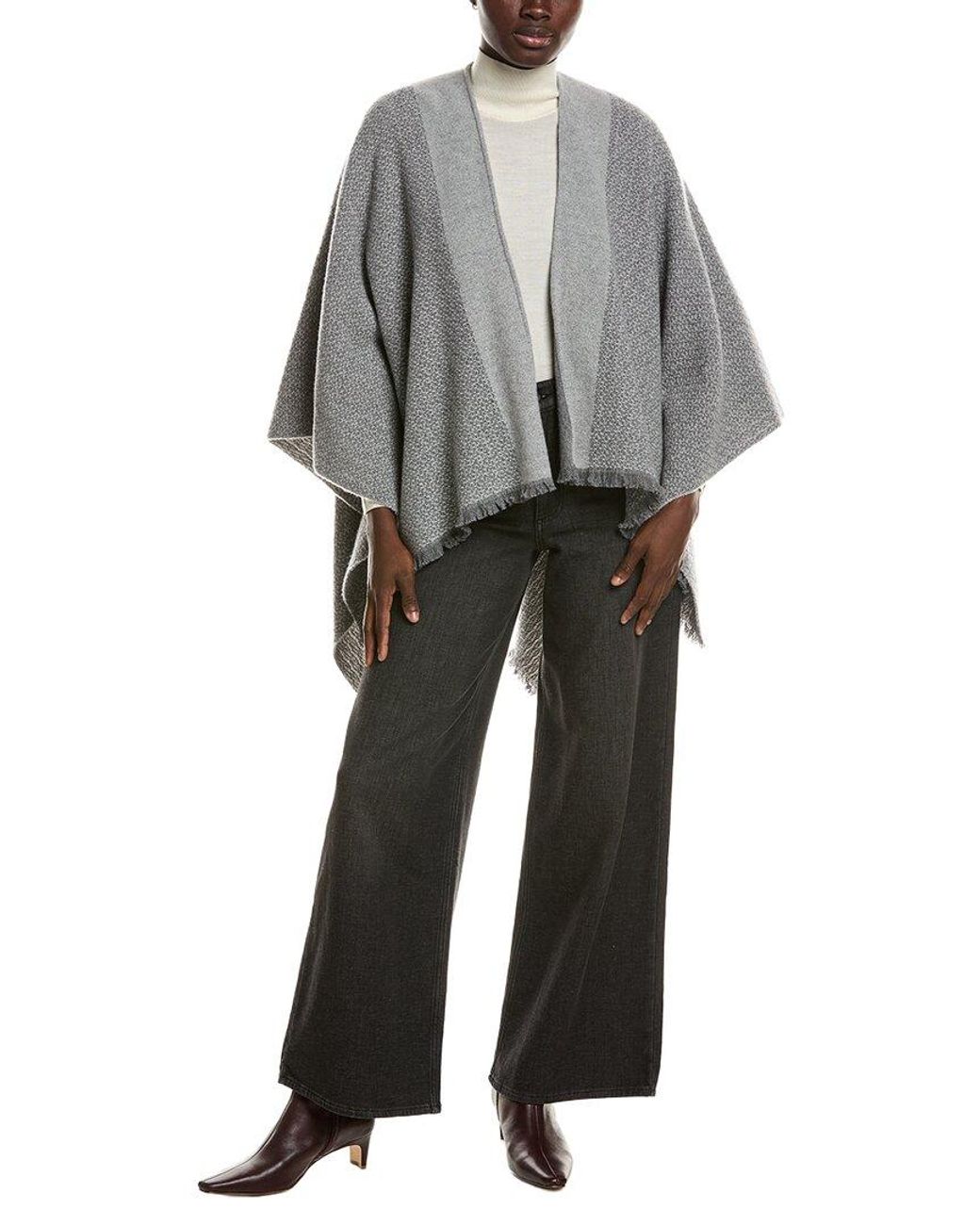 Rag & Bone Gray Joni Tweed Reversible Wool Poncho