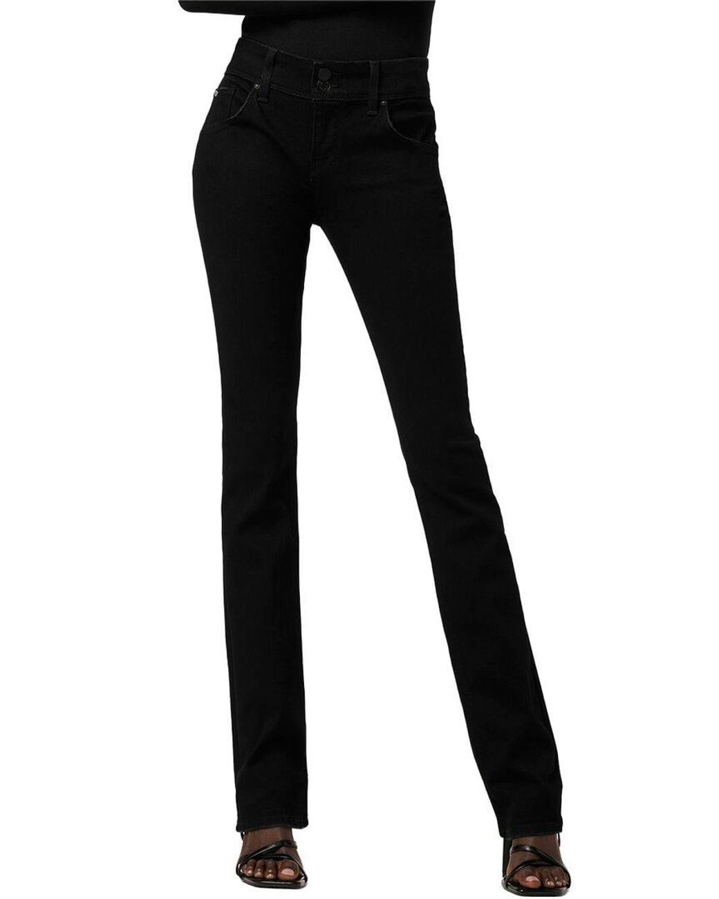 Hudson Black Beth Mid-Rise Baby Boot Petite (Flap) Jean