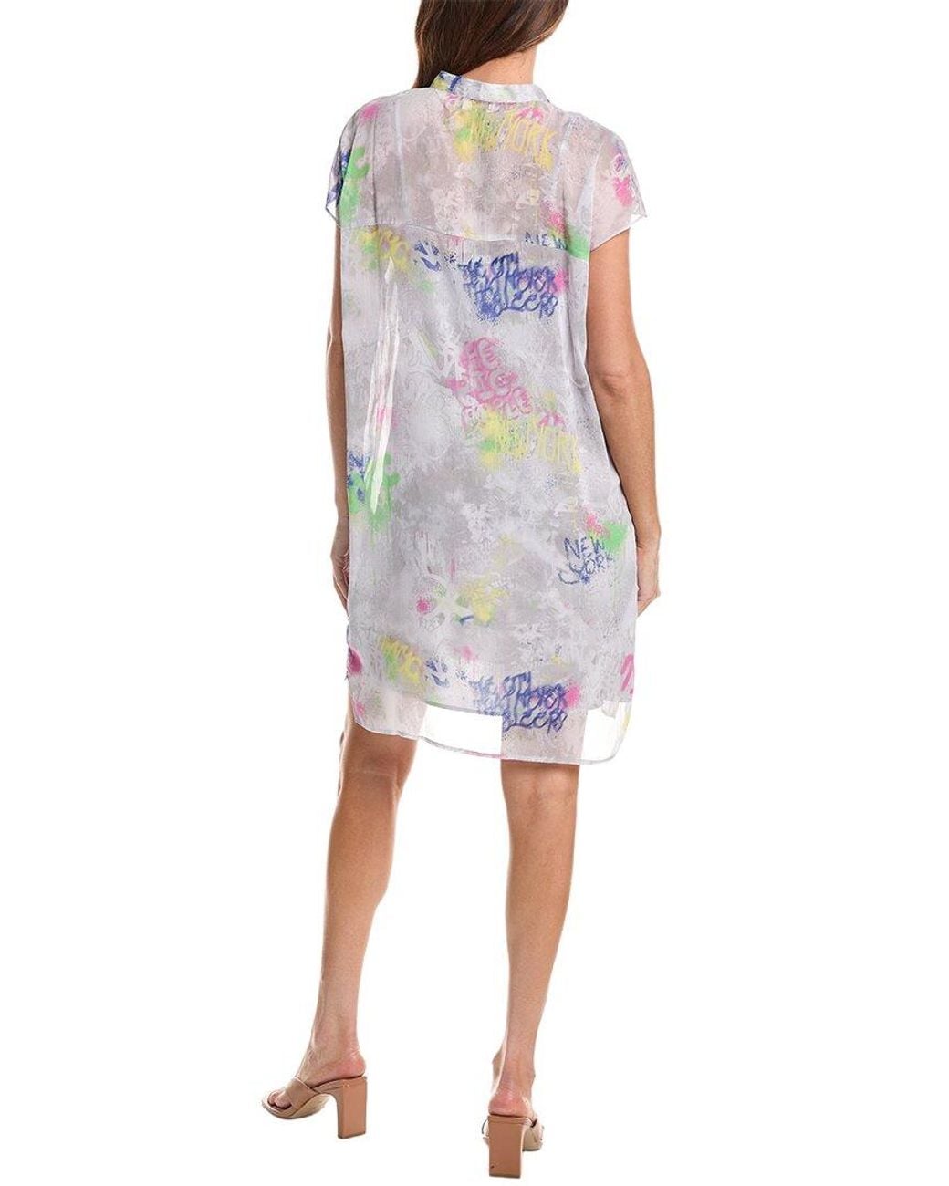 DKNY Blue V-Neck Dress
