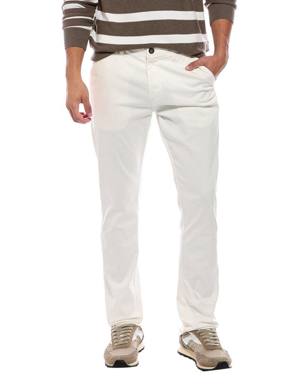 Vintage 1946 White Garment Dyed Twill Pant for men