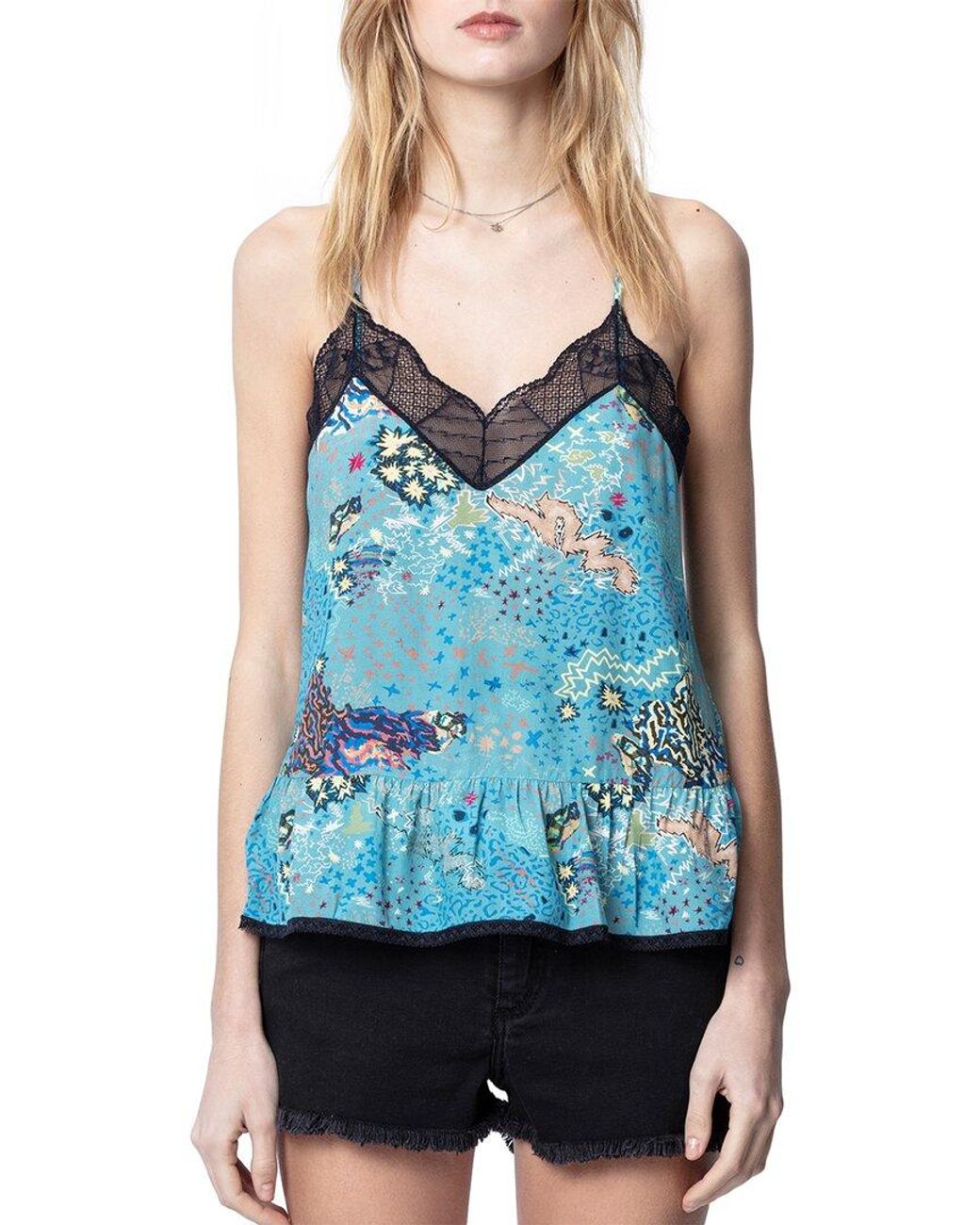 Zadig & Voltaire Celest Glam Rock Caraco Tank in Blue | Lyst