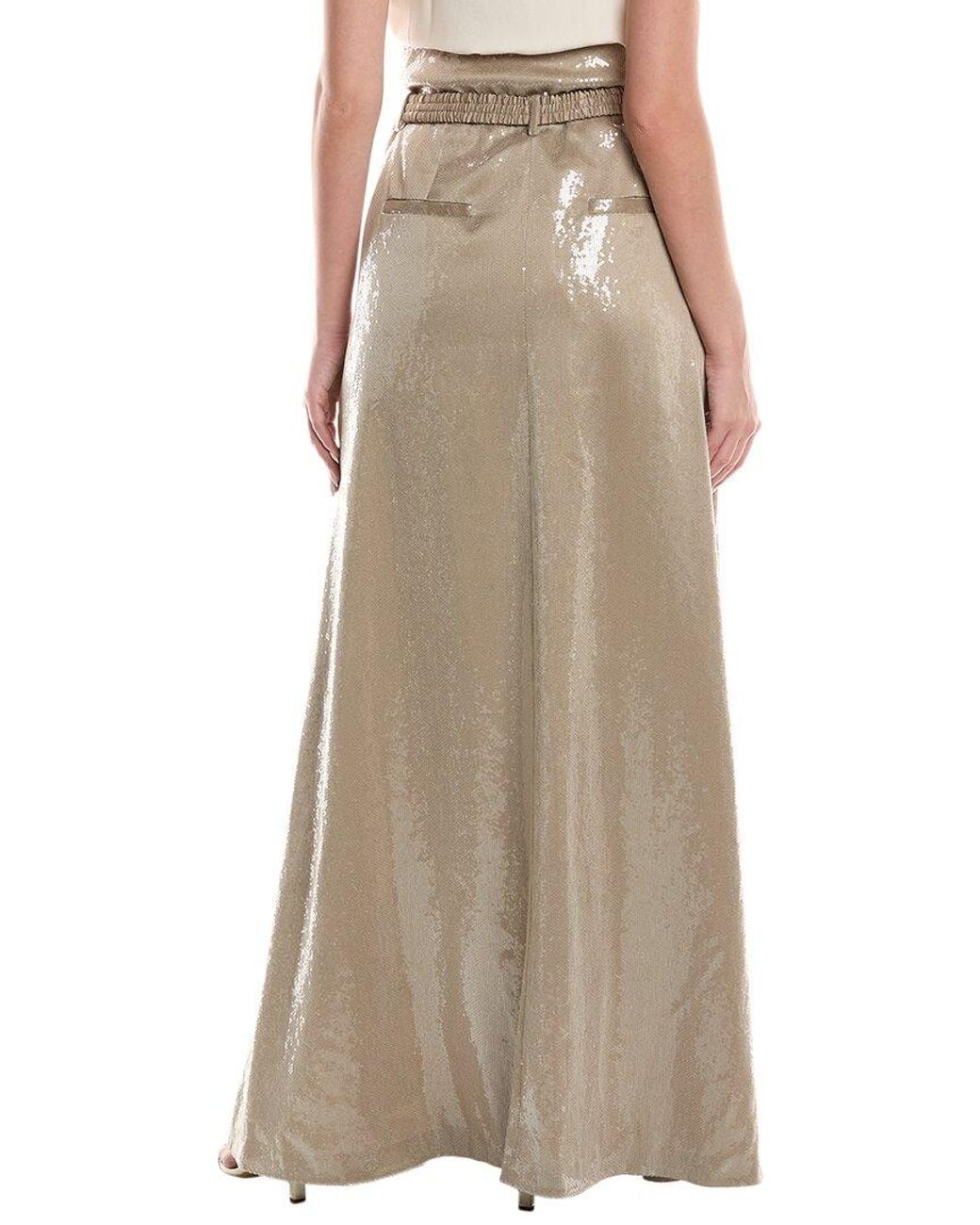 Brunello Cucinelli Natural Silk-Blend Maxi Skirt