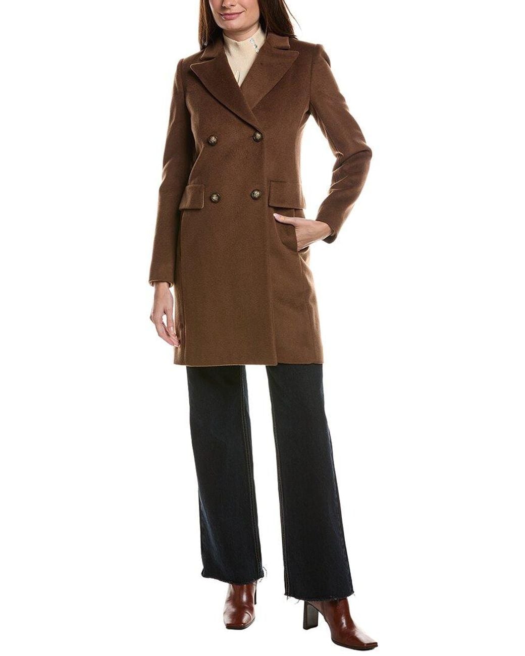 Fleurette Brown Wool-Blend Coat