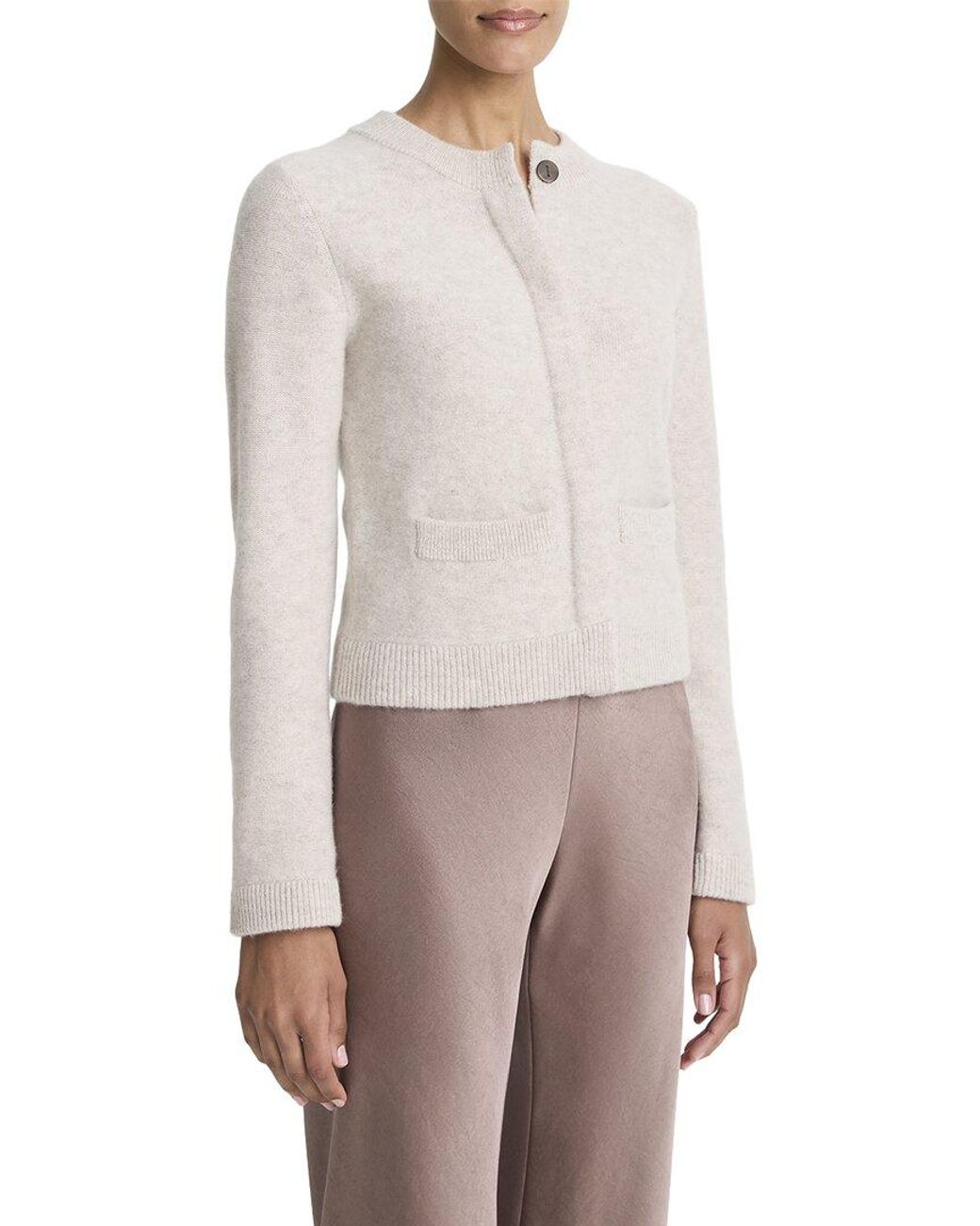 Vince White Shrunken Boiled Cashmere Jacket
