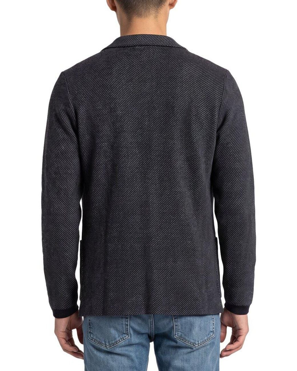 N.Peal Cashmere Blue Jacquard Jacket for men