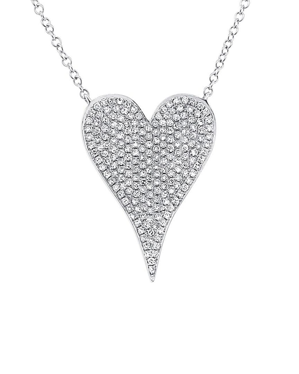 Diana M Gray Fine Jewelry 14k 0.43 Ct. Tw. Diamond Heart Necklace