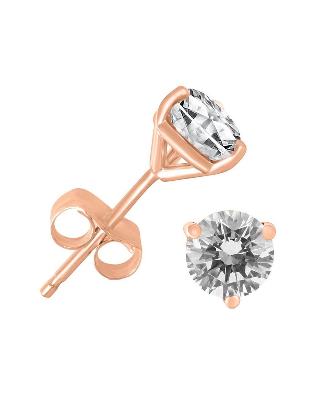 Diamond Select Cuts White 14k Rose Gold 0.25 Ct. Tw. Diamond Studs