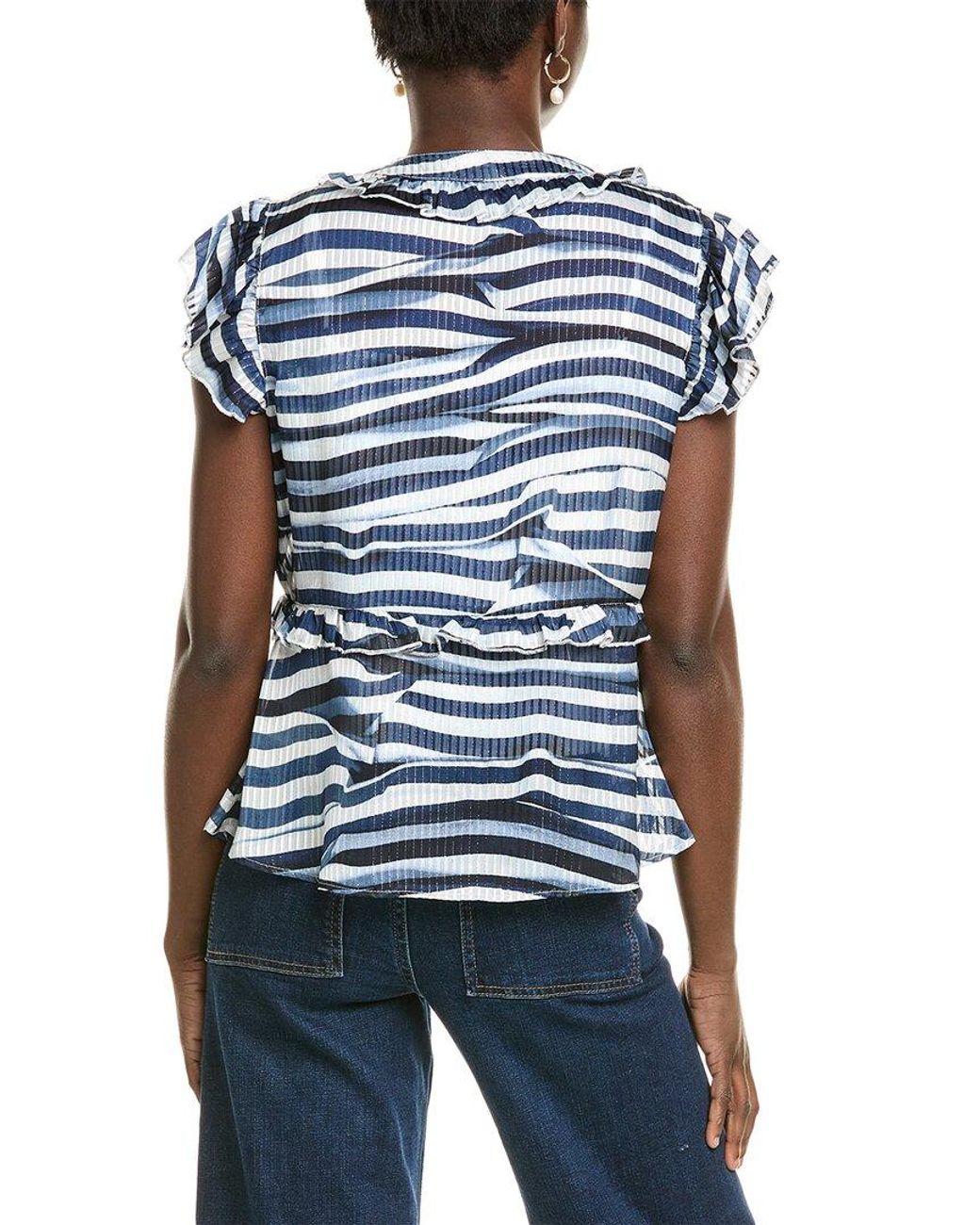 Nicole Miller Blue Woven Shirt