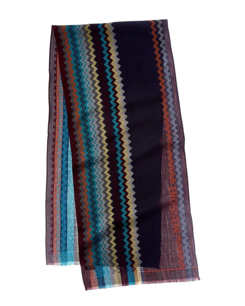 Missoni Blue Wool Scarf