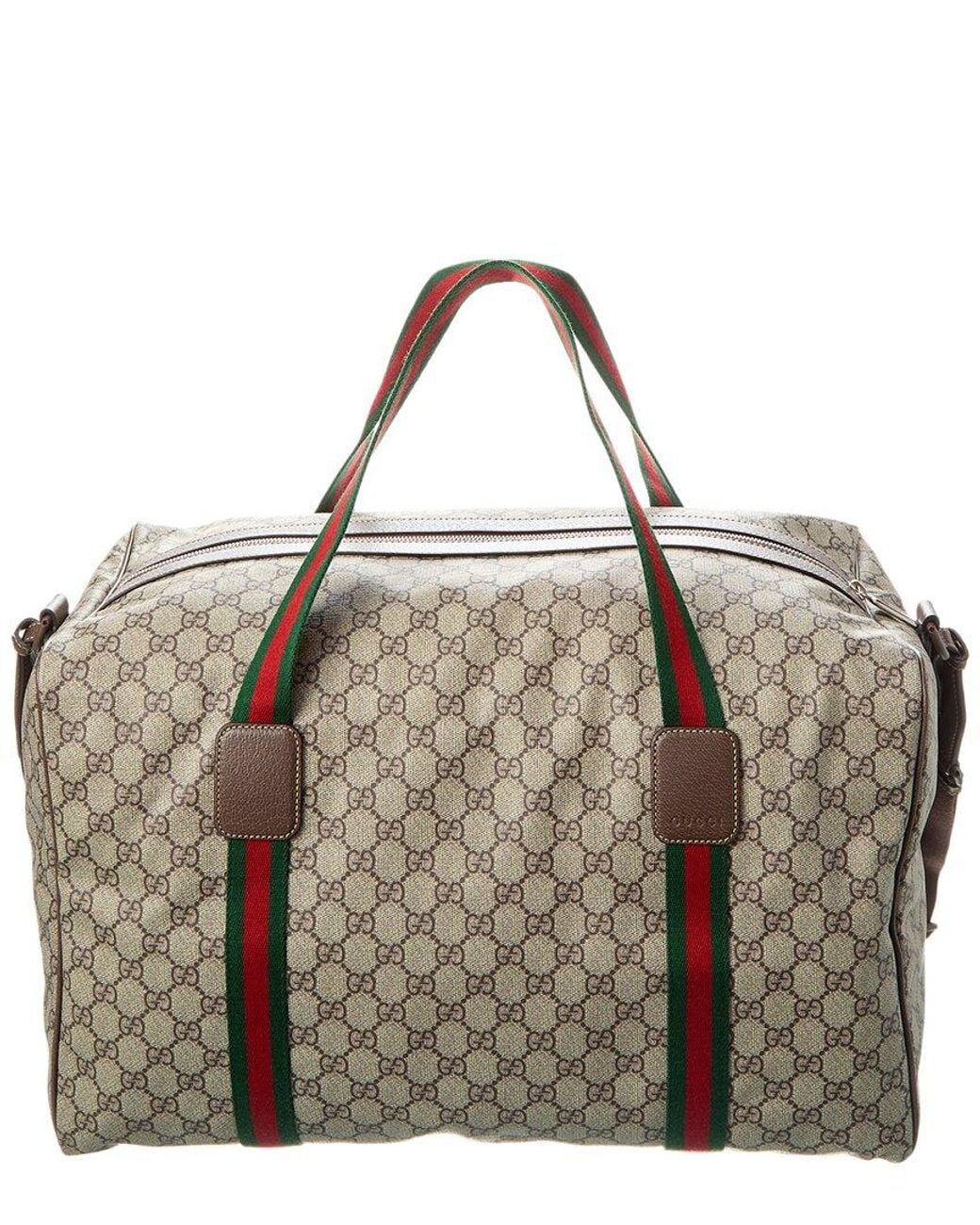 Gucci Brown Medium Gg Supreme Canvas Duffel Bag for men