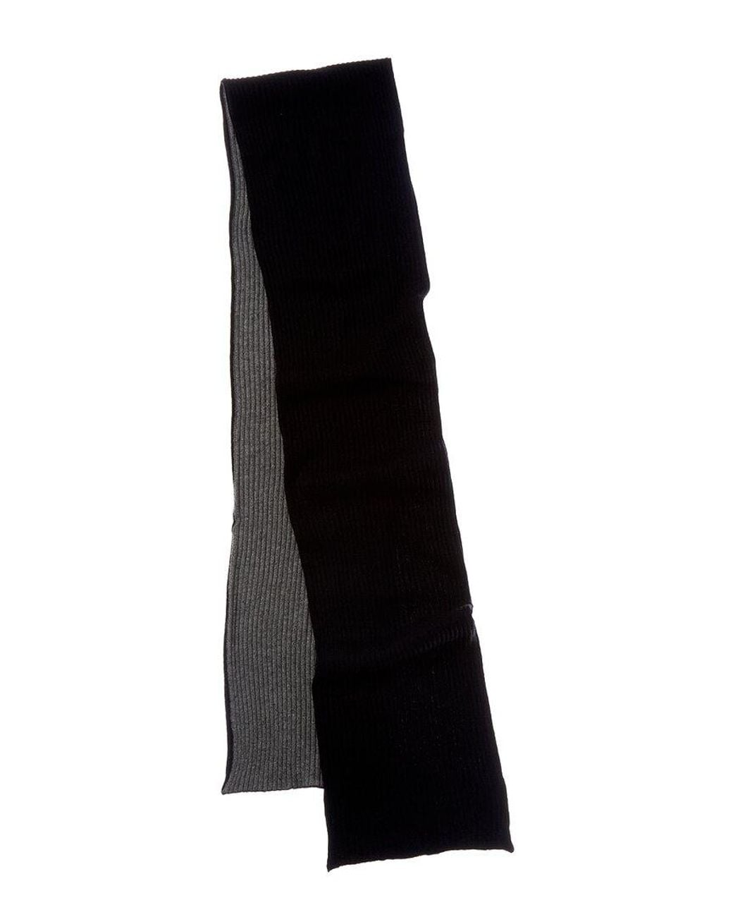 Portolano Black Stripe Cashmere Scarf for men