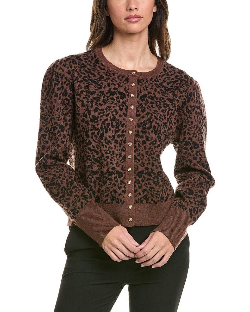 Generation Love Brown Tulum Jacquard Wool-blend Cardigan