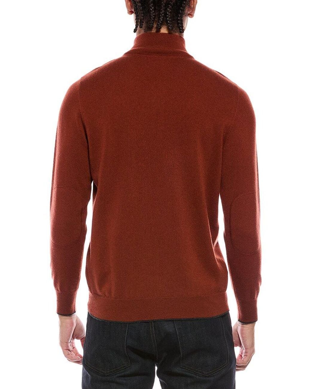 N.Peal Cashmere Red Carnaby Cashmere 1/2-Zip Sweater for men