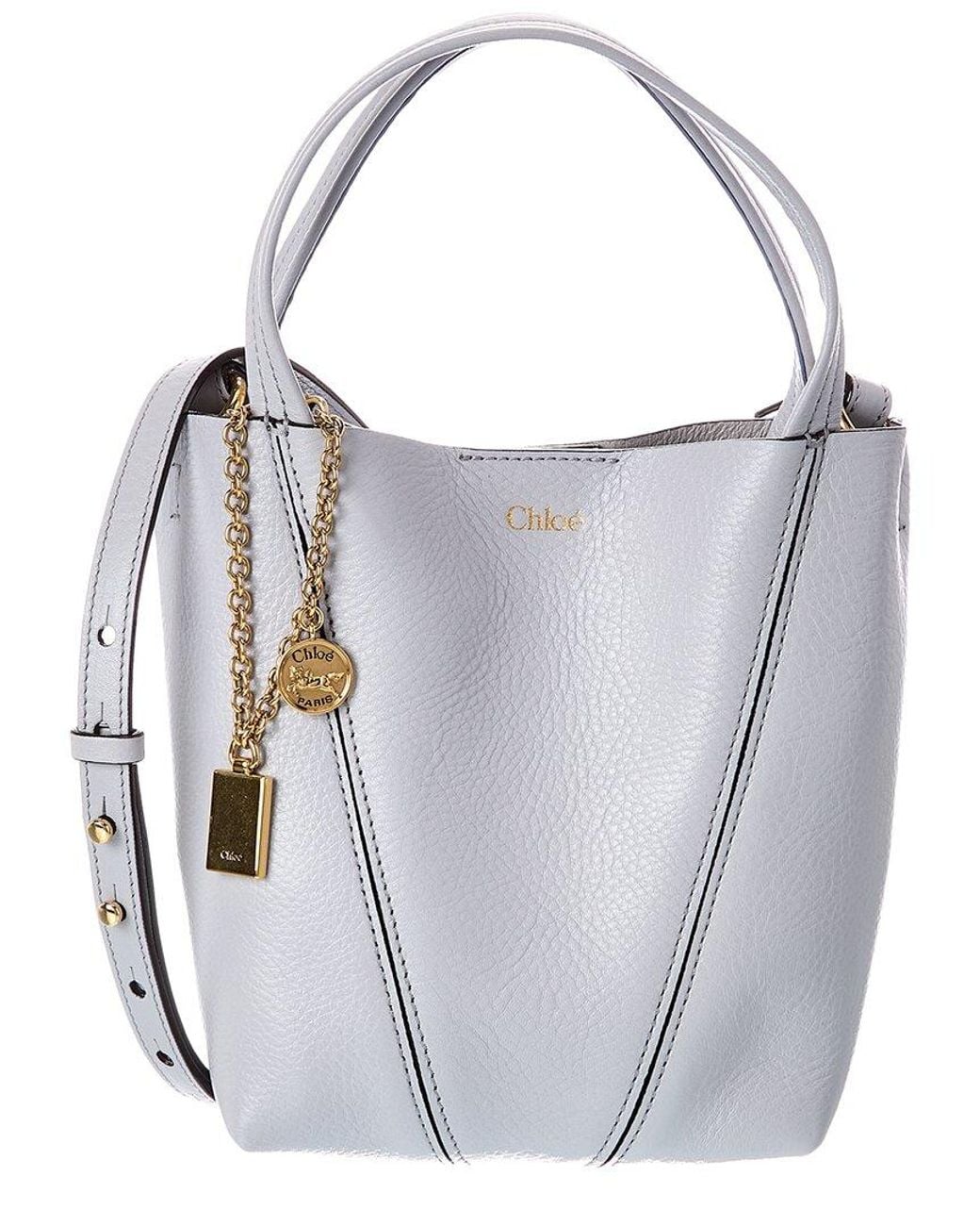 Chloé Blue Spin Leather Bucket Bag