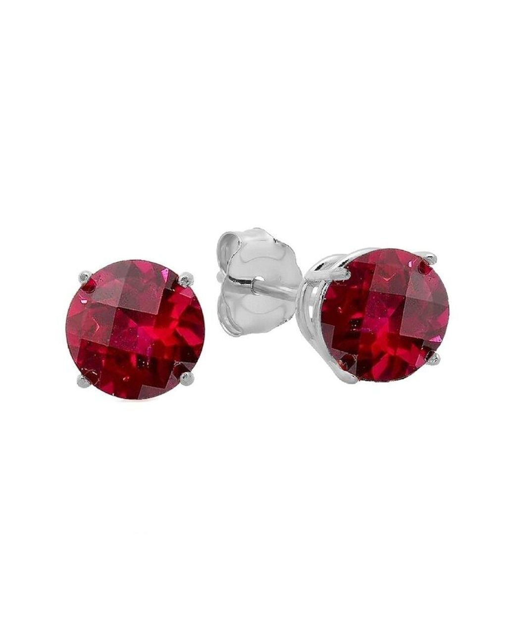 MaxColor Red 10K 4.60 Ct. Tw. Lab-Grown Ruby Studs