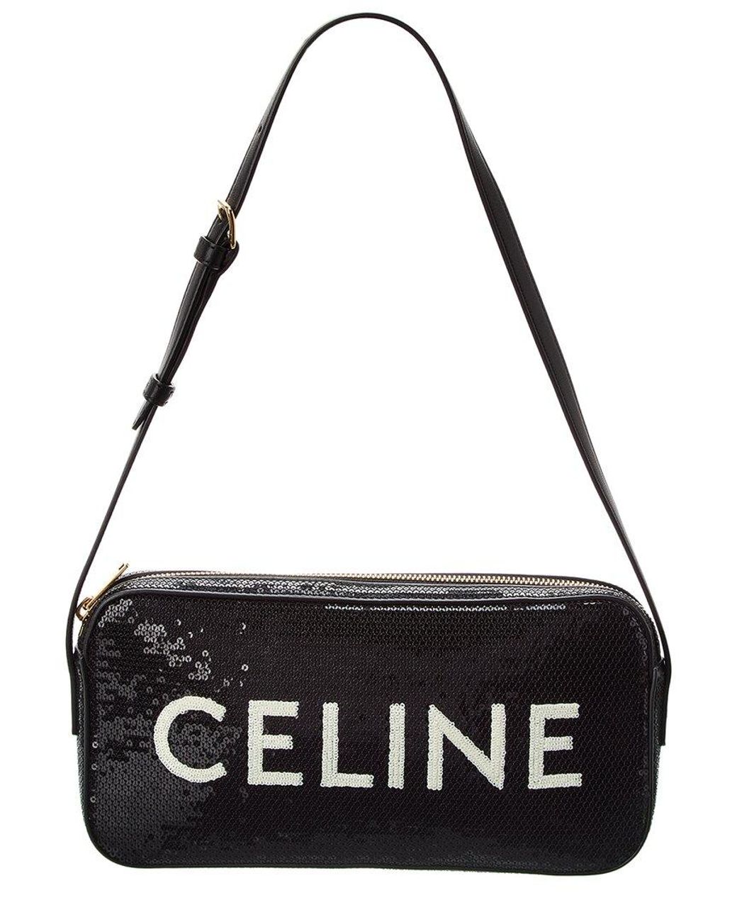 Celine Triomphe Sequin Camera Bag in Black Lyst
