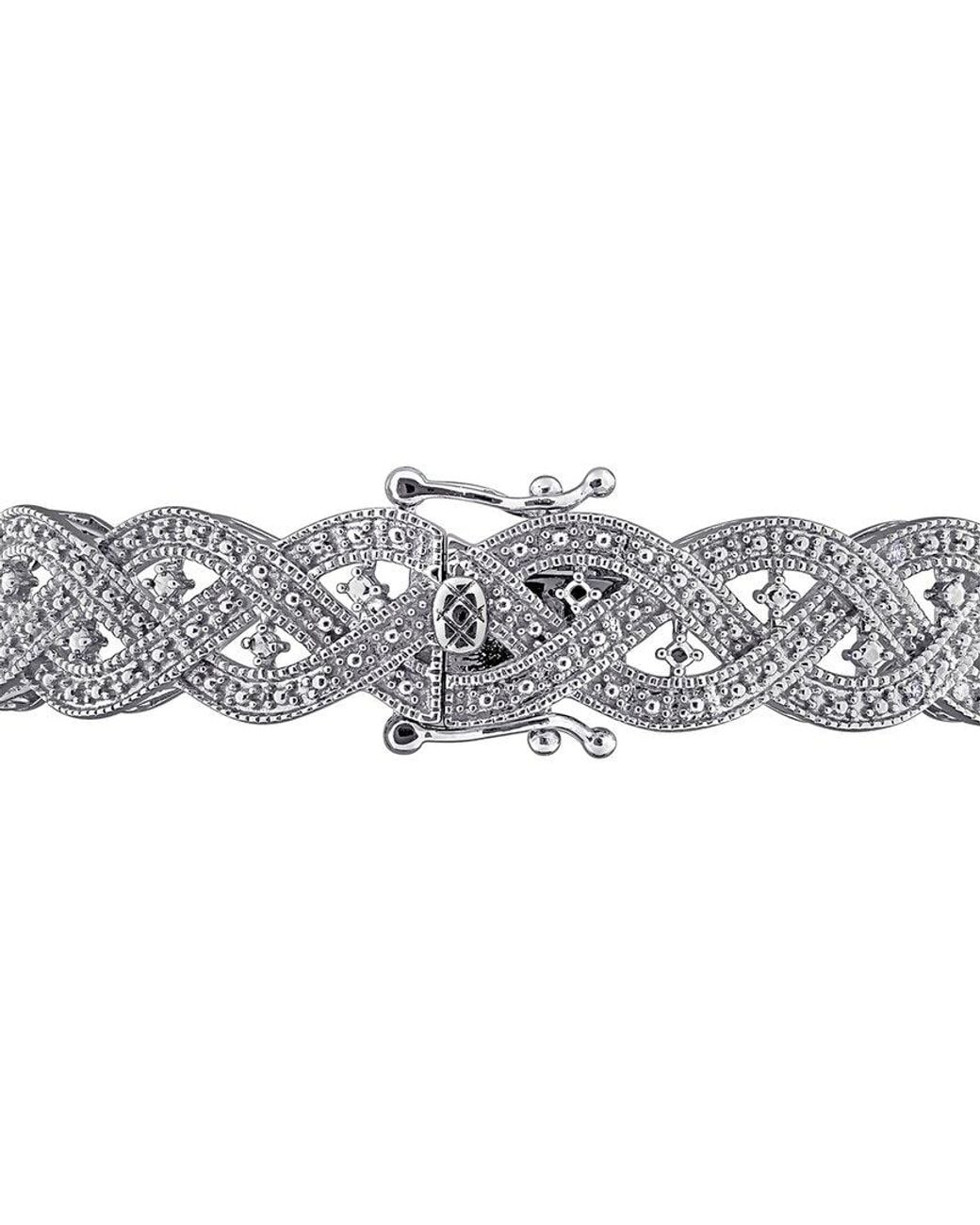 Created Forever White 0.10 Ct. Tw. Lab-Grown Diamond Braided Bangle