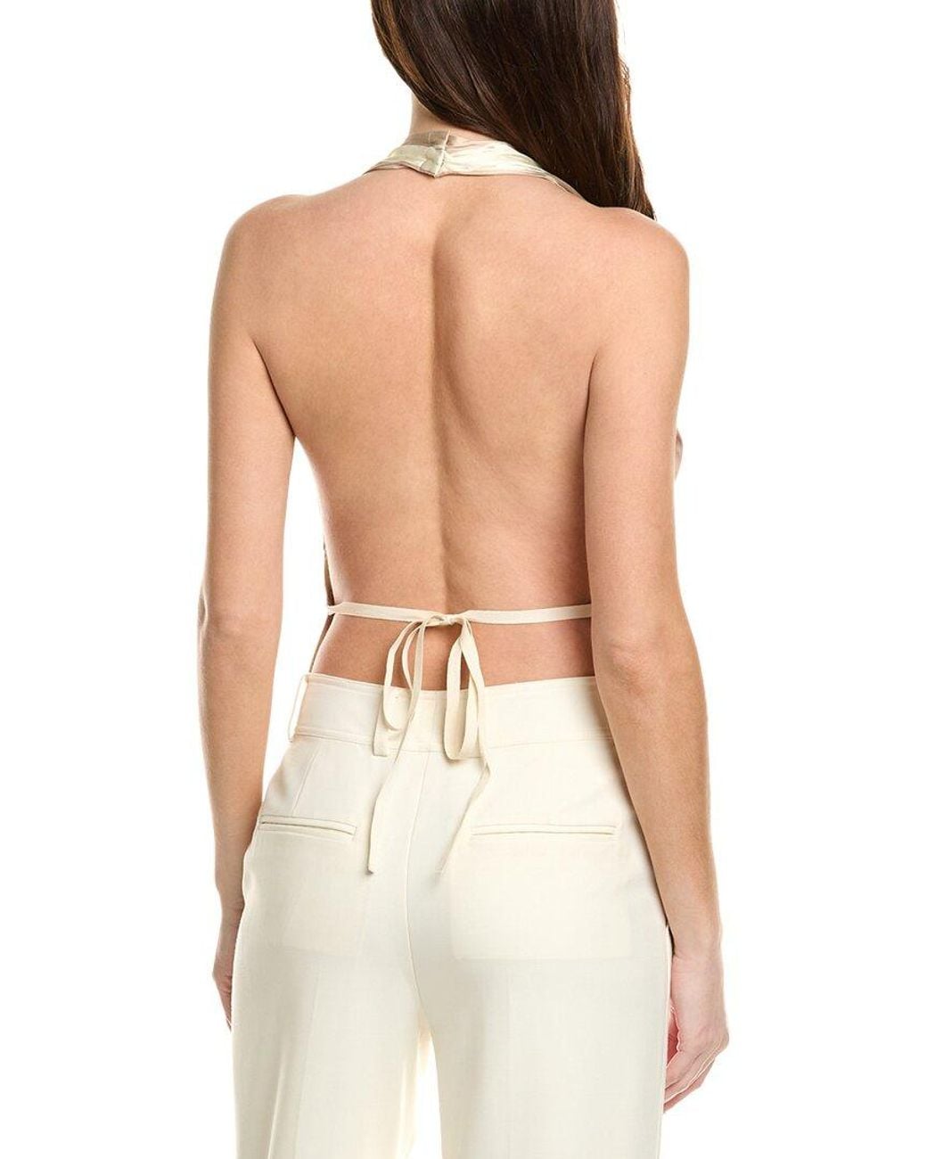 Sportmax Natural Melinda Silk-Blend Top