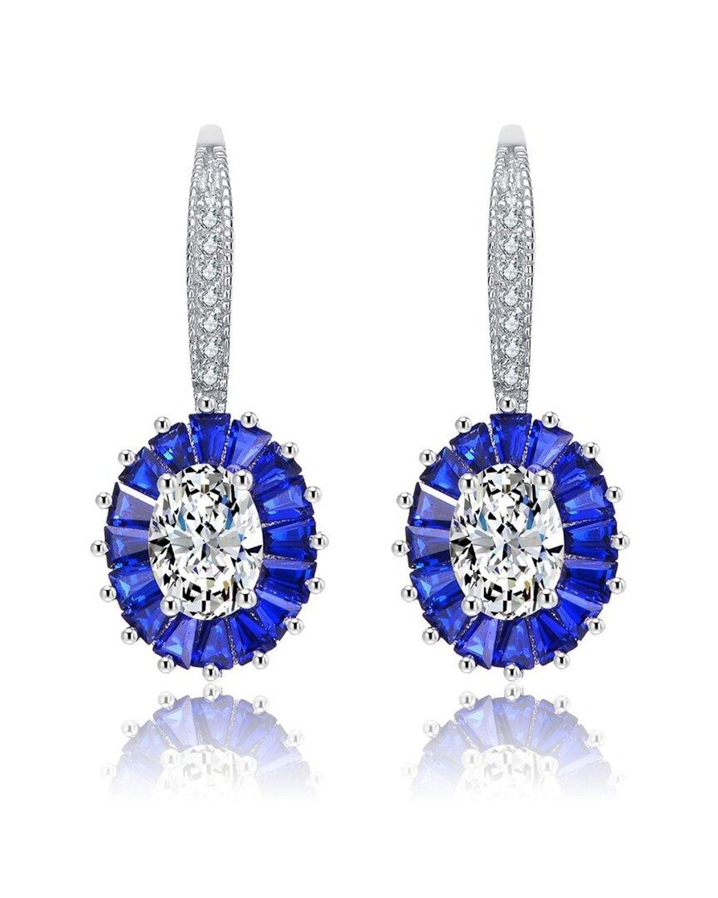Rachel Glauber Blue Silver Earrings