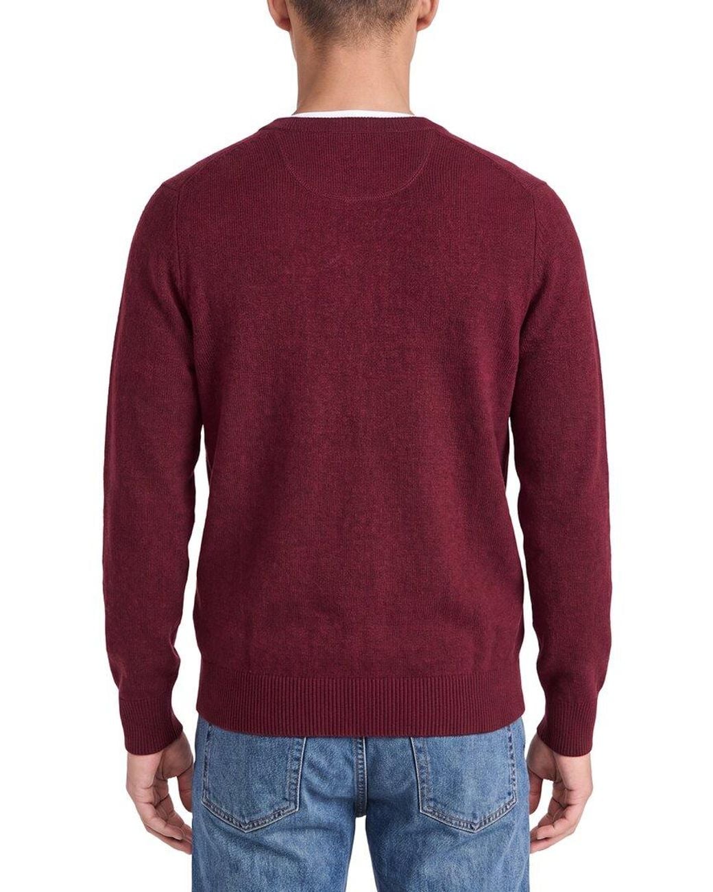 N.Peal Cashmere Red The Mayfair 100% Cashmere V-Neck Sweater for men