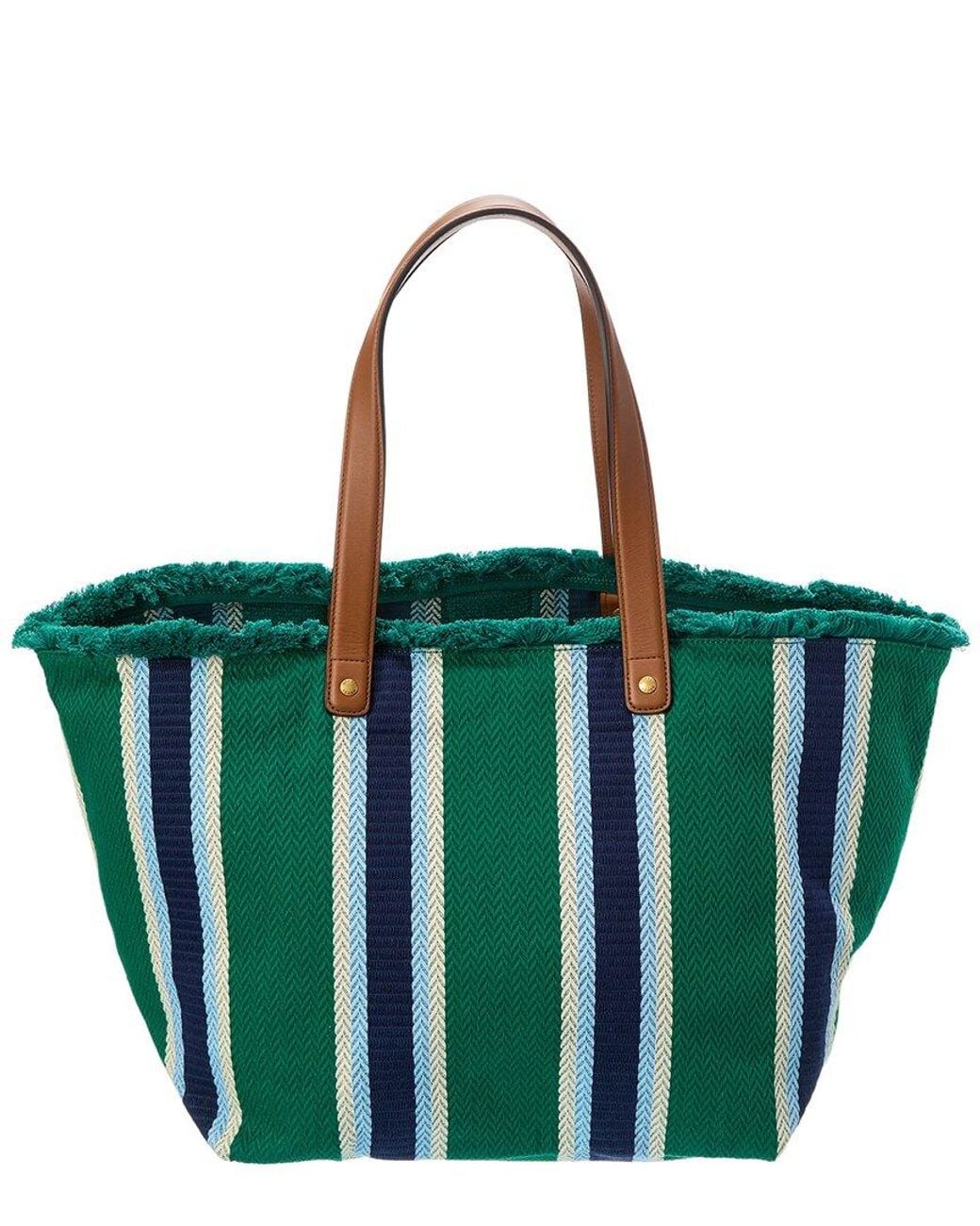 Gucci Green Embroidered Canvas & Leather Tote for men