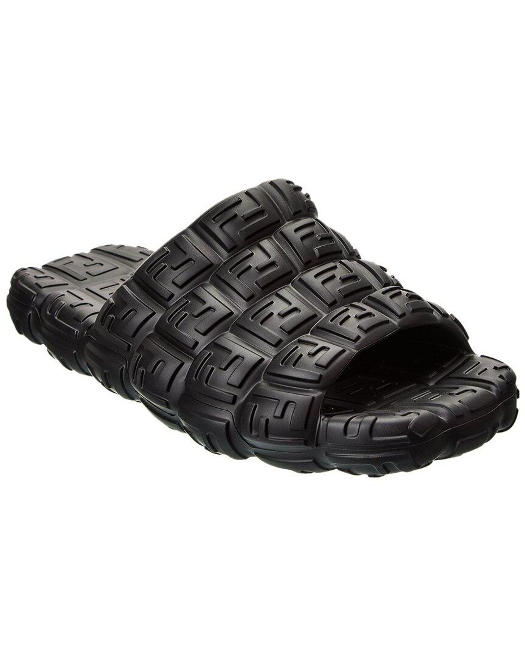 Fendi black hotsell rubber slides