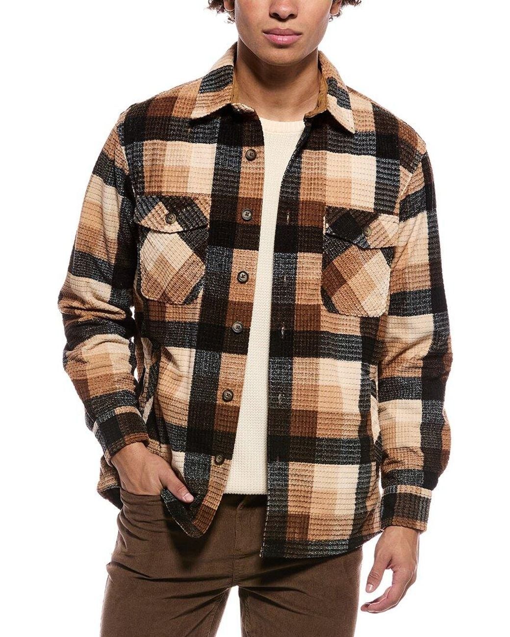 Vintage 1946 Brown Quilted Blackwatch Herringbone Jacket for men