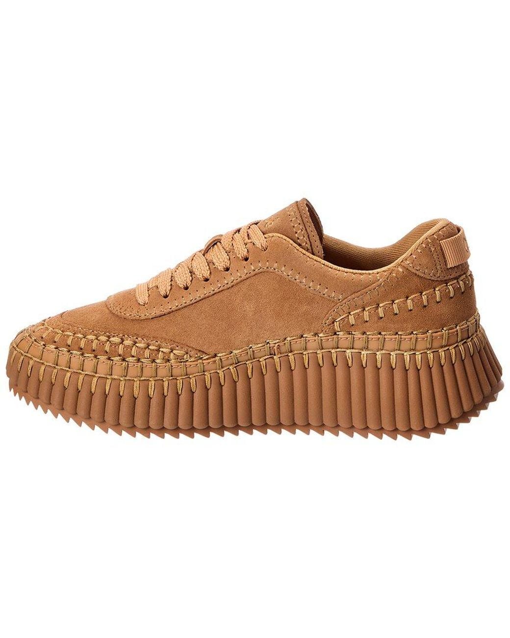 Chloé Brown Nama Leather & Suede Sneaker
