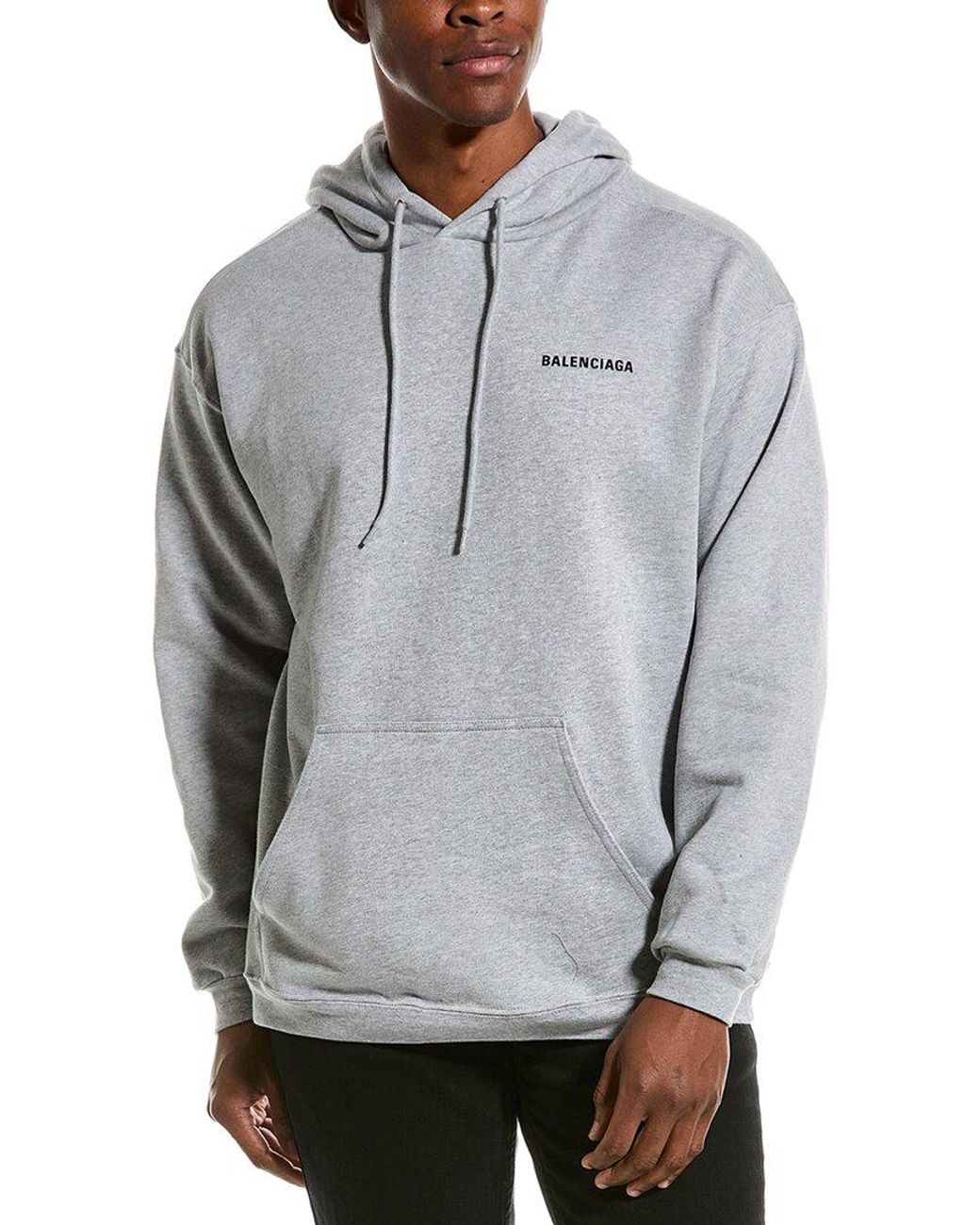 Logo Balenciaga Sweatshirt Mens Grey Balenciaga Hoodie In Grey