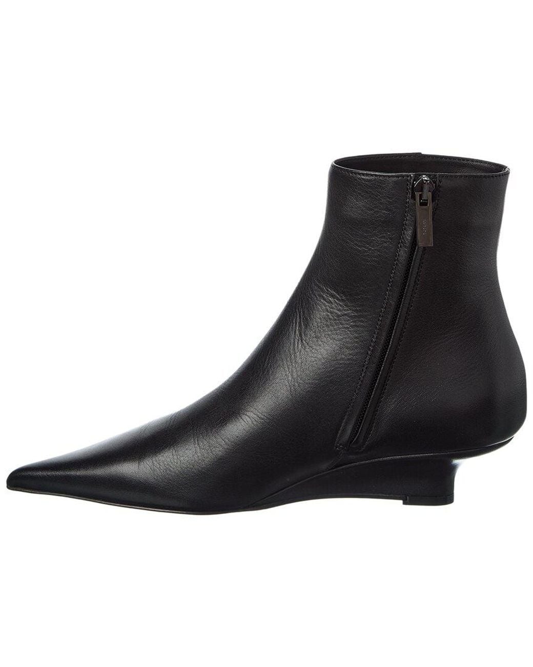 Totême Black Leather Bootie