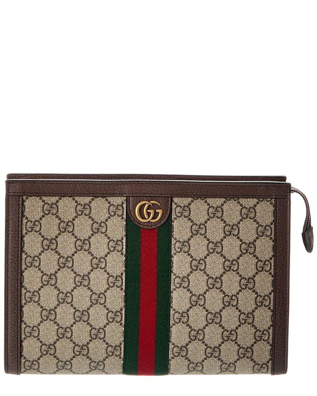 Gucci Gray Ophidia Small Gg Supreme Canvas & Leather Pouch for men