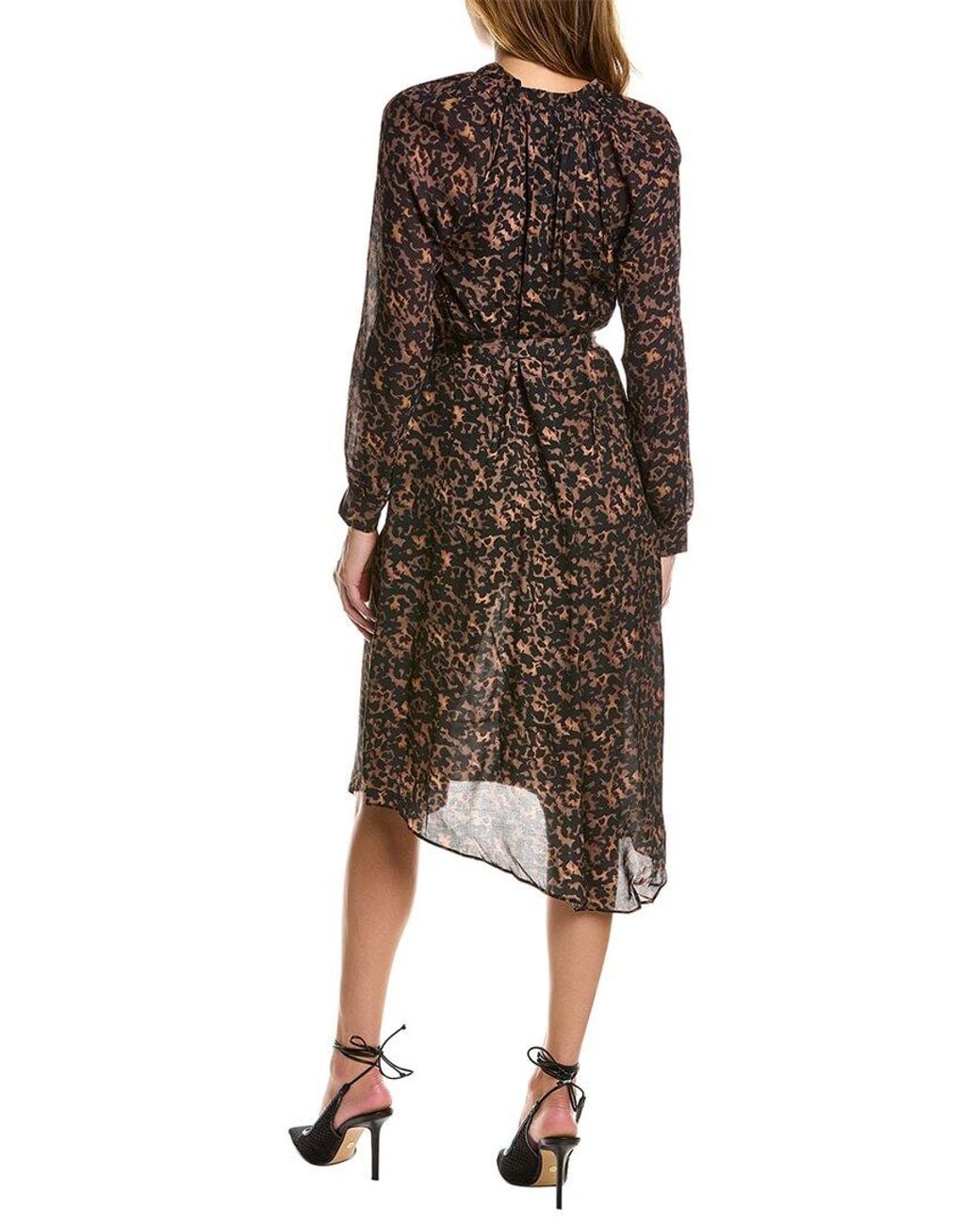 AllSaints Brown Nina Torto Linen-Blend Maxi Dress