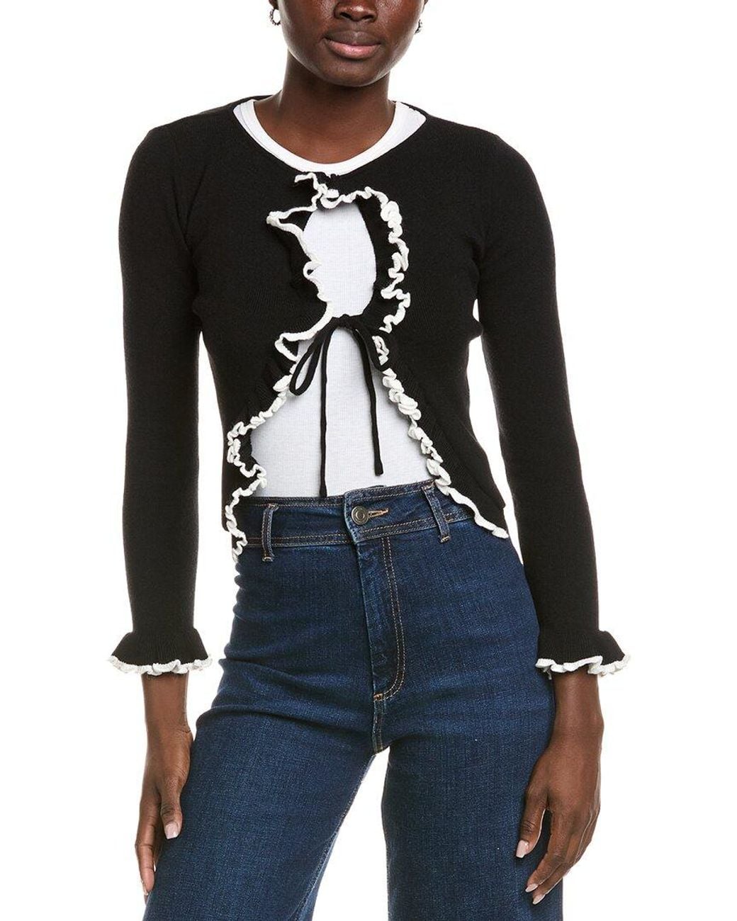 Madison Miles Black Woven Top