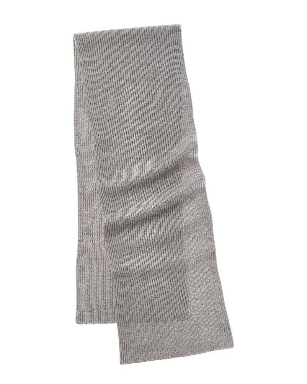 Portolano Gray Wool Scarf for men