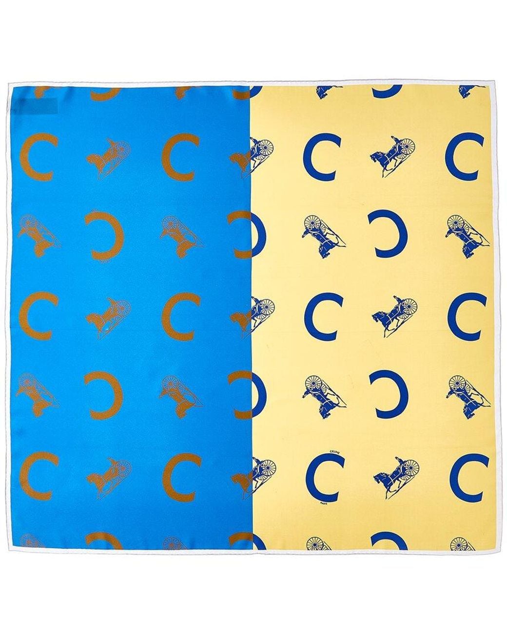 Céline Blue Split Silk Scarf