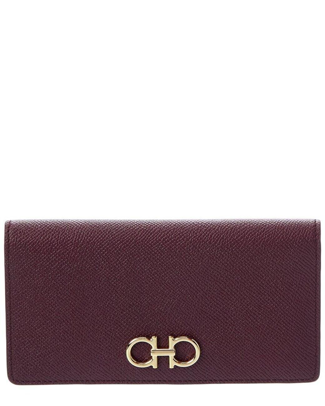Ferragamo Purple Gancini Leather Continental Wallet
