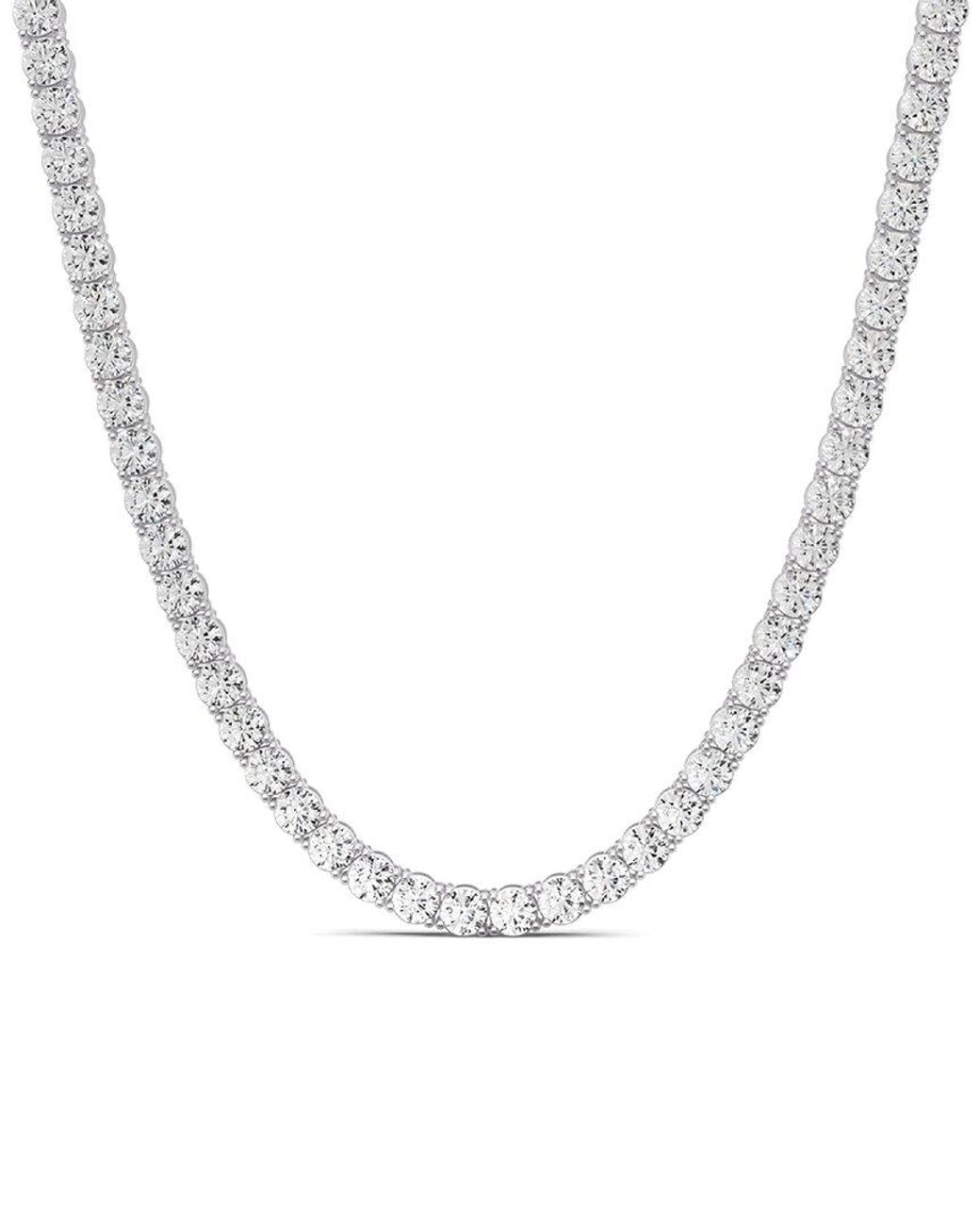 Lab Grown Diamonds Metallic 14K 7.00 Ct. Tw. Lab-Grown Diamond Tennis Necklace