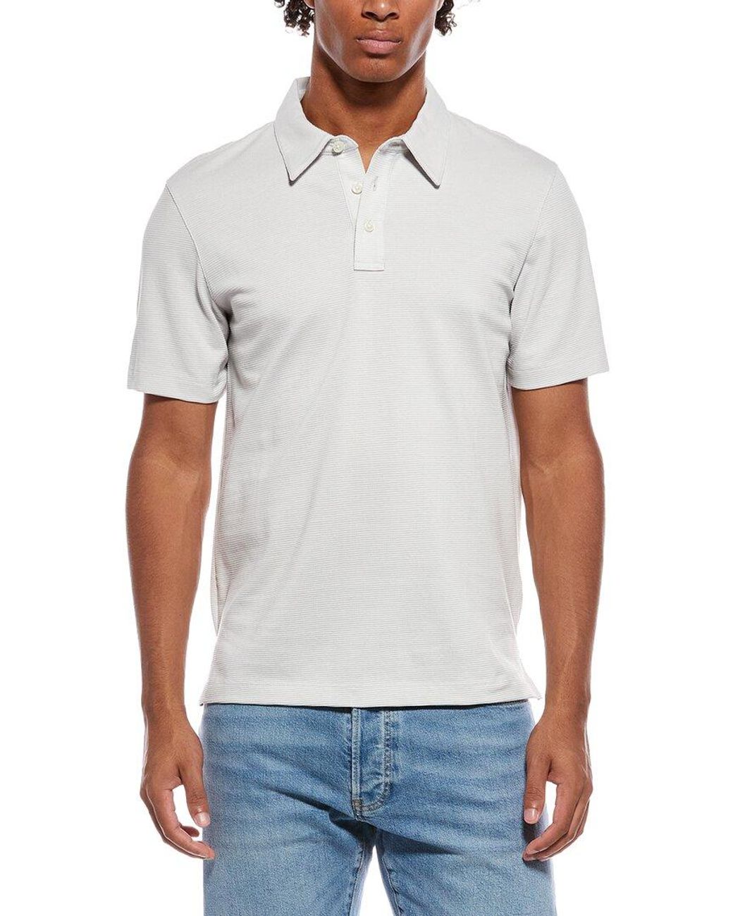 Theory White Textured Polo Shirt for men